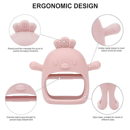 AIXMEET Baby Teething Toys, Soft Silicone Baby Teether Toys for 0-6 Months