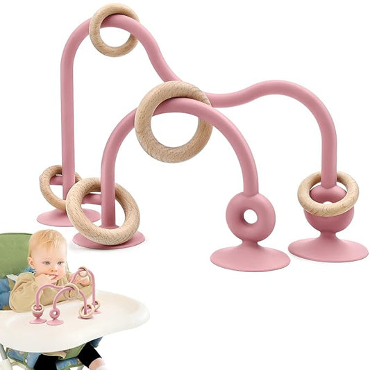Baby Sensory Teething Chew High Chair Suction Toys for Infant 6 12 18 24
