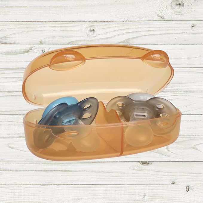 Pacifier Case Holder Storage 2 Pacifier with Division Transparent Portable