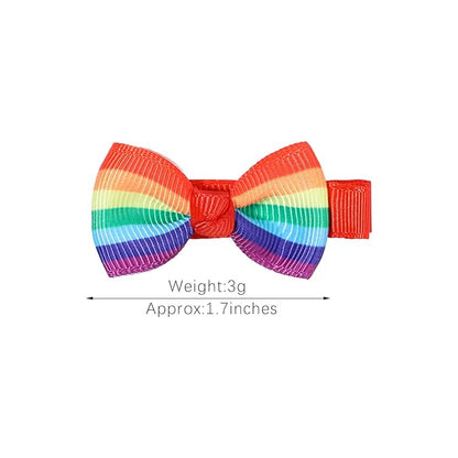 Baby Rainbow Snap Clips Bow Toddler Rainbow Clips Bowknot Infant JHP05 (4