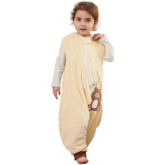 Infant Toddler Sleeping Bag, Baby Sleeping Sack Sleeveless 4 Season 1-3T, Bear
