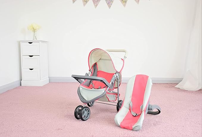KOOKAMUNGA Baby Doll Stroller Travel System - Retractable Canopy, Feeding Tray