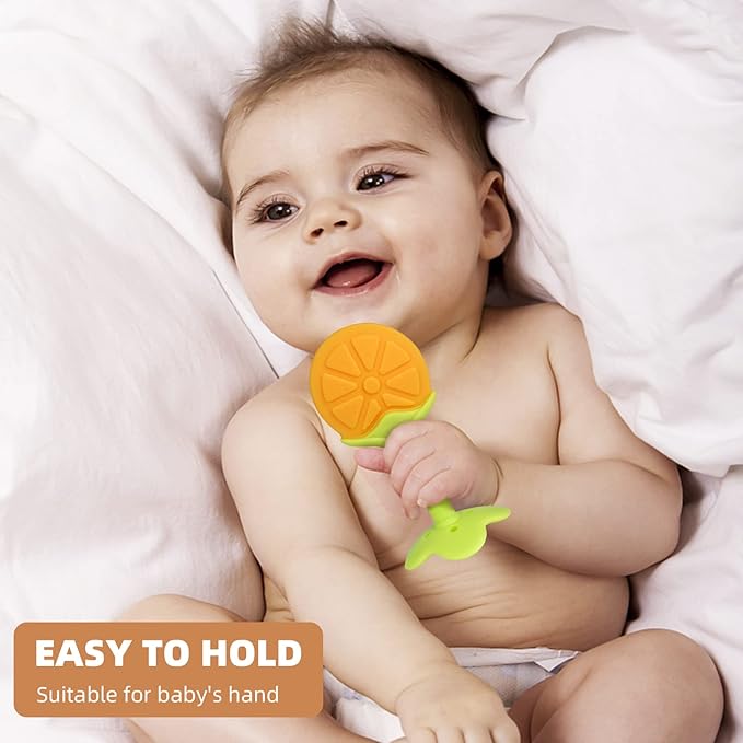 Chuya 5Pack Silicone Baby Teether Toys, Chew Straws Toy for 3-6 Months 6-12 Months Babies Molars