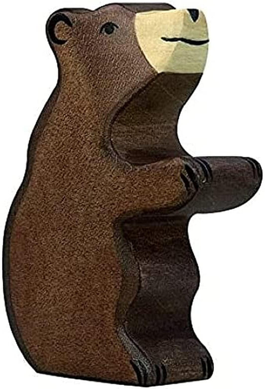 Holztiger Little Brown Bear Sitting Toy Figure