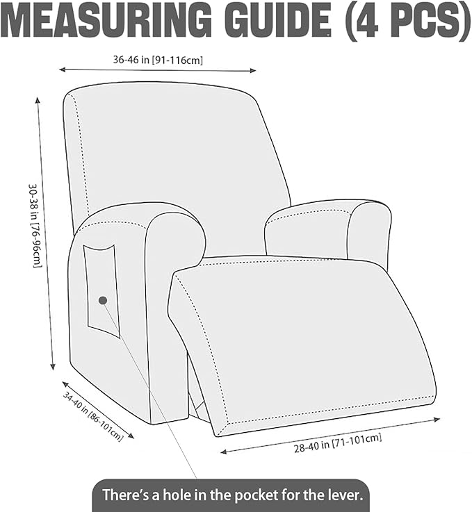NORTHERN BROTHERS Oversized Recliner Chair Covers, Large Lazy Boy Recliner Covers, Stretchy Cover for Recliner Chairs, Light Green