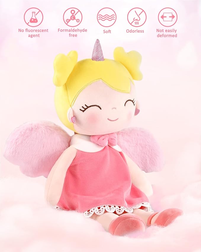 GAGAKU Soft Baby Doll Plush Unicorn Girl Angle with Wings 17” Cute