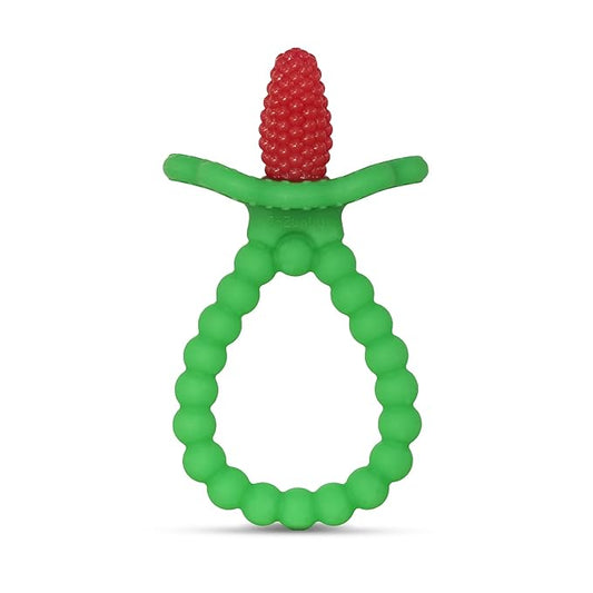 RaZbaby RaZberry Plus Silicone Teether Baby Toy - BerryBumps Soothe Babies Sore Gums 3m+ (Red)