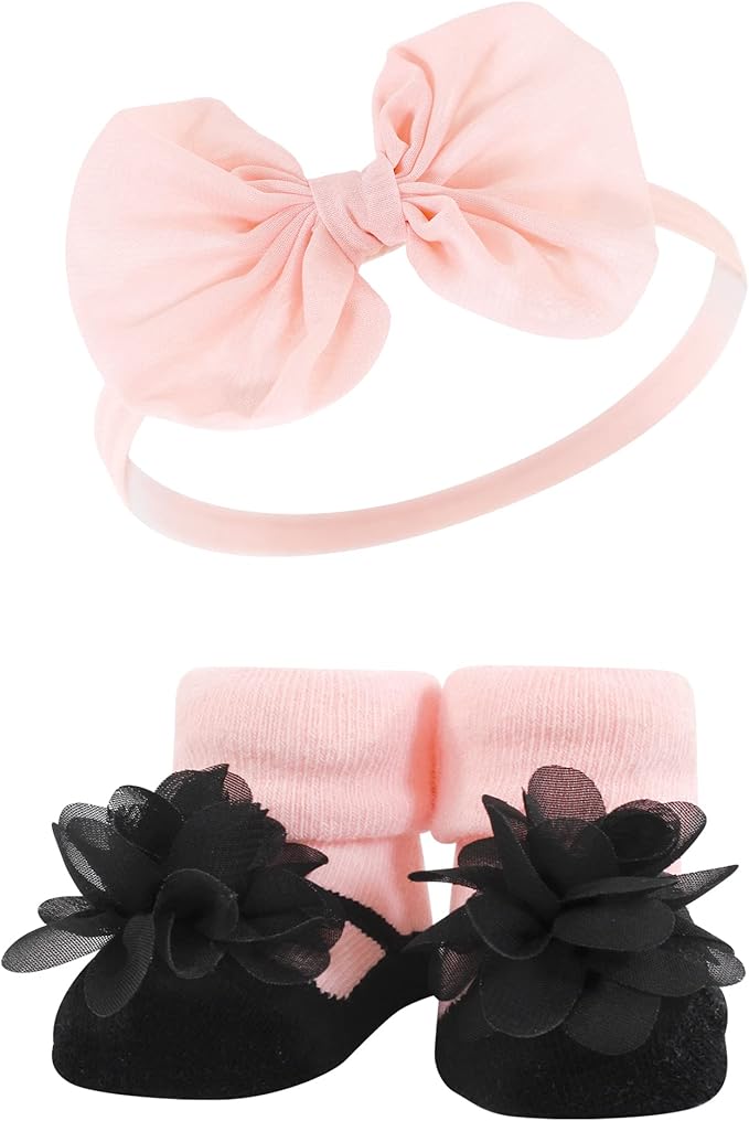 Hudson Baby Girl's Headband and Socks Giftset