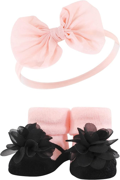 Hudson Baby Girl's Headband and Socks Giftset