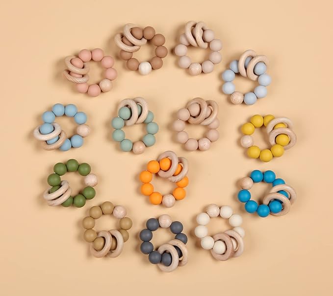 Socub Baby Teething Toy, Organic Baby Teething Ring 3+ Months,
