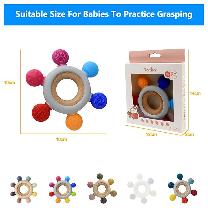 Baby Teething Toys Silicone Teethers BPA Free Silicone Rudder