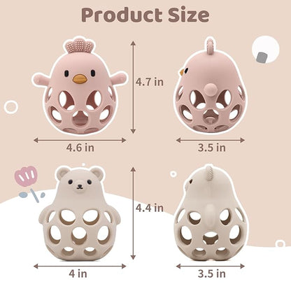Baby Teething Toys Silicone Teethers - Babies Toys Chew Toys 0-6 6-12