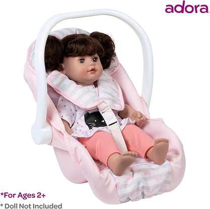 Adora Creative Pastel Pink Doll Car Seat Carrier -Removable Cover, Machine Washable 20 for 2 and