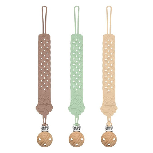 Pacifier Clip - Pacifier Holder Clip ??3 Pack Silicone