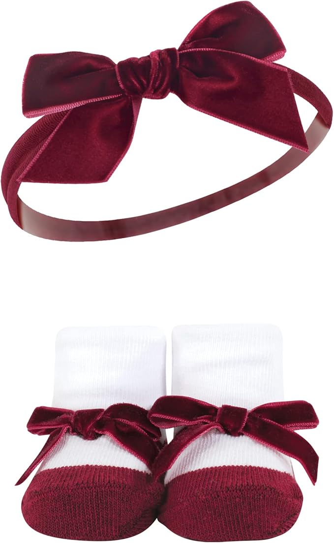 Hudson Baby Girl's Headband and Socks Giftset
