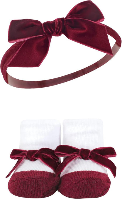 Hudson Baby Girl's Headband and Socks Giftset