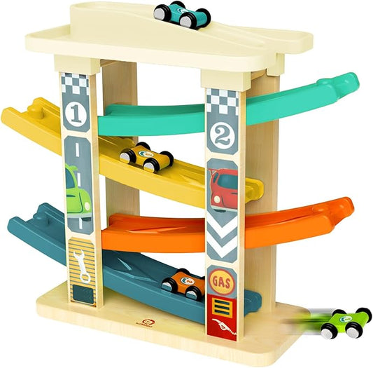 TOP BRIGHT Car Ramp Toddler Toys for One Year Old 1 Year 4 Mini