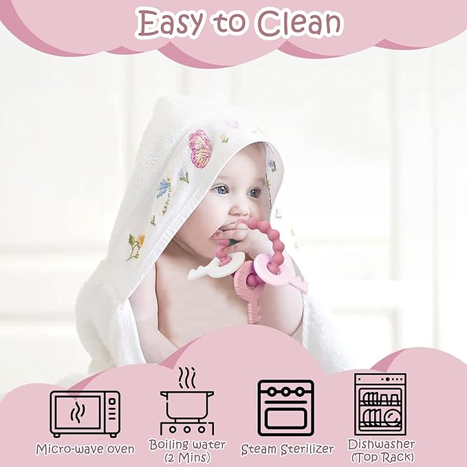 Baby Teething Keys Toys 3 to 12 Months,Infants Toddler Sensory Chew Toys