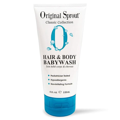 Original Sprout Baby Shampoo and Body Wash, Hypoallergenic Formula with Organic Calendula & Rosemary for Sensitive Hair & Skin 4 oz.