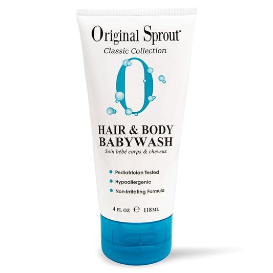 Original Sprout Baby Shampoo and Body Wash, Hypoallergenic Formula with Organic Calendula & Rosemary for Sensitive Hair & Skin 4 oz.