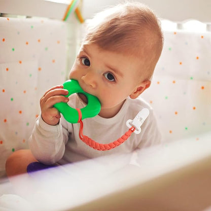 4-Pack Silicone Pacifier Clips with a Woven Rope Shape