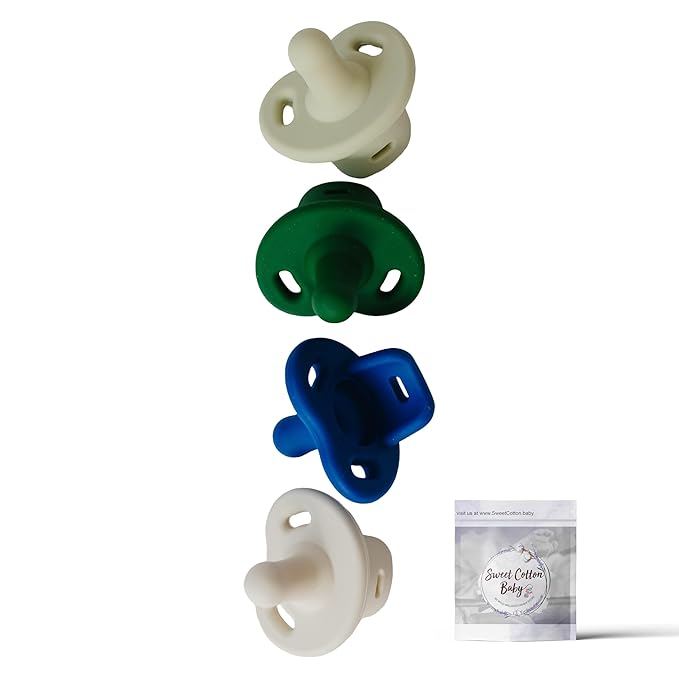 Soft Silicone Pacifiers (4 Pack) ??One Piece Design - 0-36 Months
