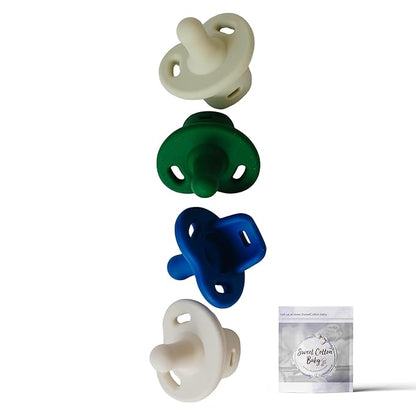 Soft Silicone Pacifiers (4 Pack) ??One Piece Design - 0-36 Months