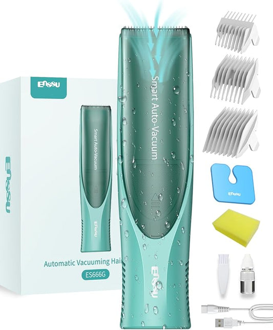 ENSSU Baby Hair Clipper,Vaccum Hair Clippers for Kids/Toddlers,Cordless Baby Hair Cutting Kit with Two Modes,Baby Hair Trimmer Haircut Machine in Large Hairs Storage Space,Rechargeable,Waterproof