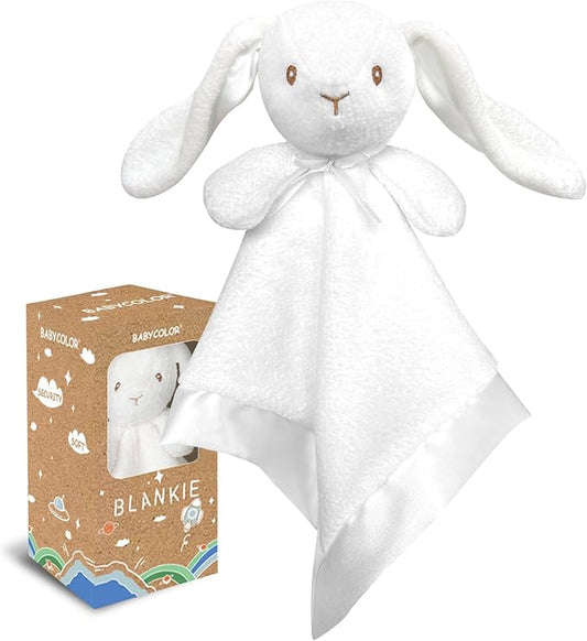 Bunny Baby Security Blanket Loveys for Babies Boys Girls, 15" Soft Baby Lovey Unisex Lovie