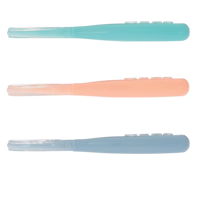 Nuby 3-Stage Baby's First Spoons Set - 3 Pack - 6+ Months - Baby Spoons with Easy Grip Handle - Pastels