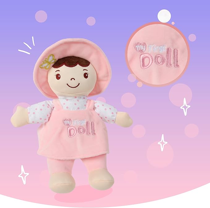 Linzy Plush,My First Doll with Hat 10'' Brown (83560BROWN)