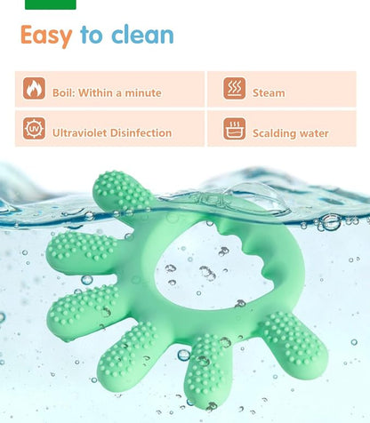 Baby Silicone Teething Toys, Food Grade Teethers for Babies 0-6 Months|6-12 Months 3 4 5 Month