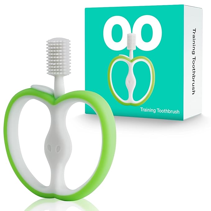 Training Baby Toothbrush, Silicone Baby Teething Toys for 4-12 Months Baby Teething Relief 4+ Months