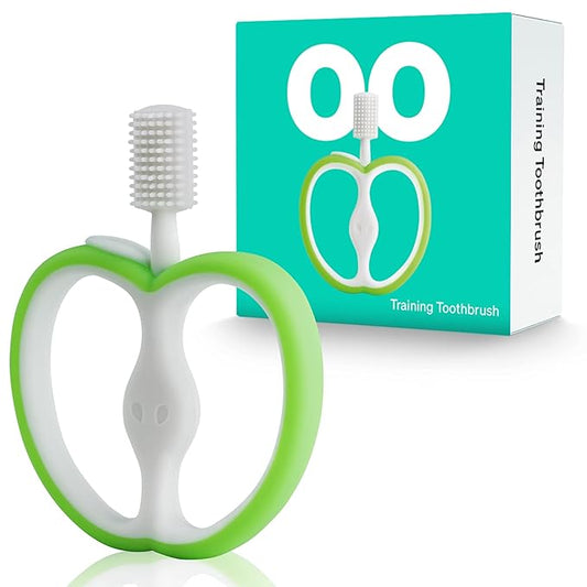 Training Baby Toothbrush, Silicone Baby Teething Toys for 4-12 Months Baby Teething Relief 4+ Months