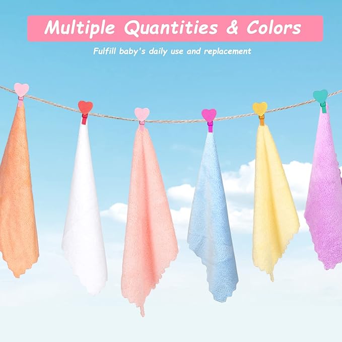 Orighty Baby Washcloths 24-Pack (7''x9''), Microfiber Coral Fleece Baby Towels