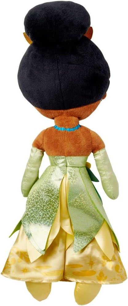 Disney Store Official Princess Plush Doll (Tiana from The Princess and The Frog) Medium 14 Inches, Princess Dolls with Embroidered Features
