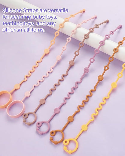 Toy Straps for Baby, 6pcs Adjustable Toy Holder for Stroller Accessories