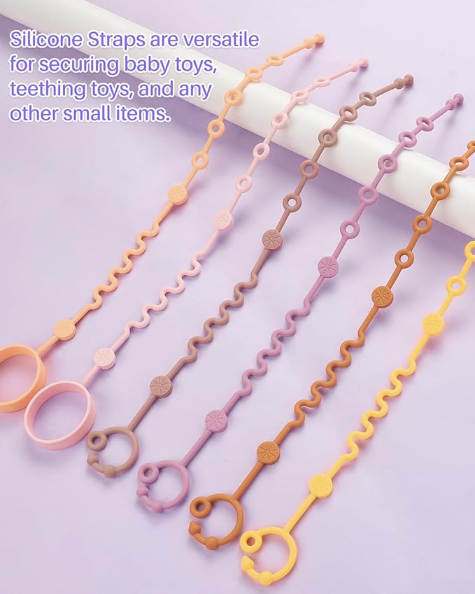 Toy Straps for Baby, 5pcs Adjustable Toy Holder for Stroller Accessories (Gril-5 Pack)