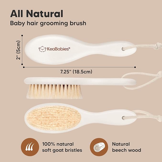 Soft Goat Bristles Brush for Infant and Toddler Scalp Grooming - Cradle Cap Brush, Perfect for Newborns