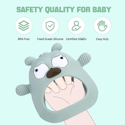 Teething Toys for Babies 0-6-12 Months, Baby Teether Never Drop Baby Teether for Teething Relief