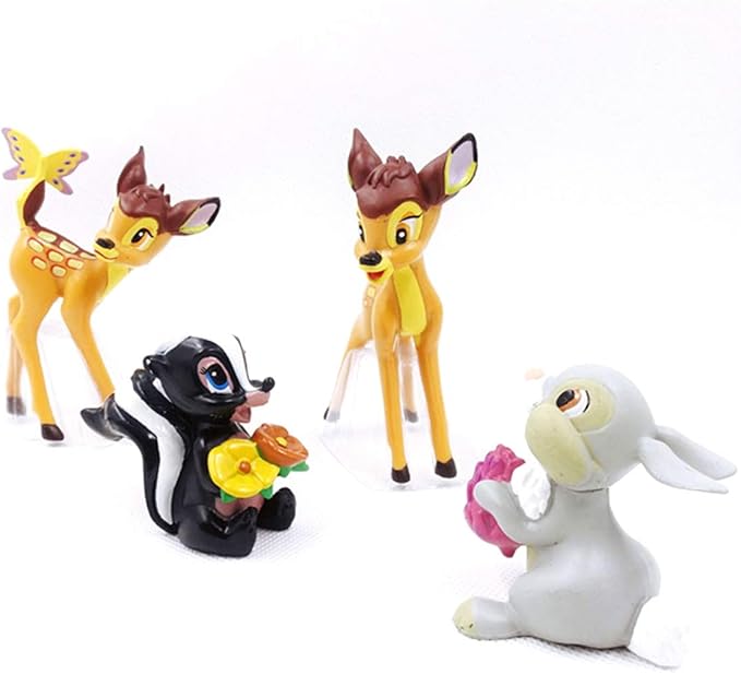 GHTERT 7 Pcs Lovely Fawn Deer Animal Figurines Toys Mini Figure Collection Playset, Cake Topper Toy Doll Set