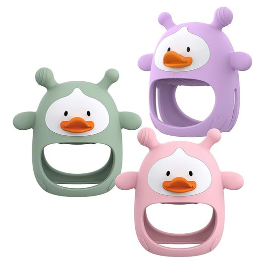 ?? Packs??Teething Toys for Babies 0-6 Months, Never Drop Silicone Baby Teether