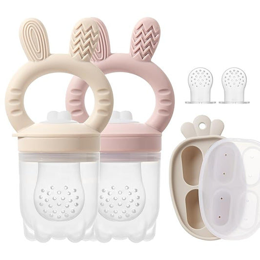 Silicone Baby Fruit Feeder with Freezer Tray Baby Food Feeder