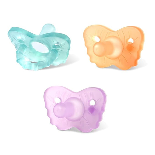 RaZbaby RaZzies Pacifier 3-Pack for Newborns &Infants 0m+ - Natural Nipple Shaped BPA Free Medical Grade Silicone 1 Piece 3-Pack)