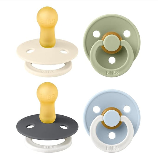 BIBS Colour Soother 4-Pack | BPA Free Dummy Pacifier 18-36 Months
