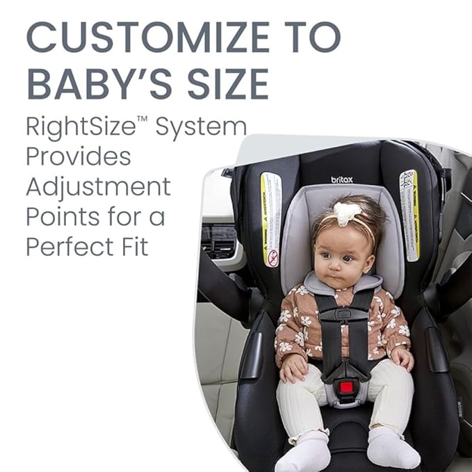 Britax Willow Brook Baby Travel System, Infant Car Seat and Stroller Combo with Aspen Base, ClickTight Technology, RightSize System and 4 Ways to Stroll, Onyx Glacier