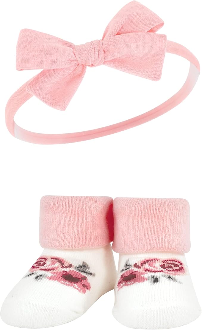 Hudson Baby Girl's Headband and Socks Giftset