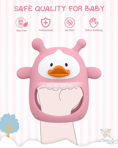 Teething Toys for Babies 0-6 Months, Never Drop Silicone Baby Teether