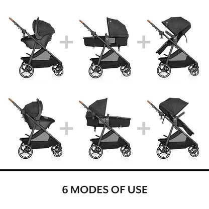 Evenflo Shyft Intuiti Travel System with Revolve180 LiteMax NXT Rotational Infant Car Seat (Fossil Gray)