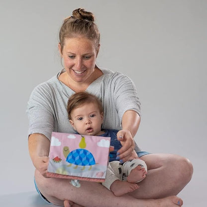 Taf Toys Savannah Infant Tummy-time Soft Crinkle Activity Book with Huge Baby Safe Mirror, 3D Activities